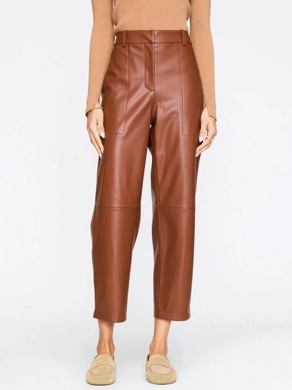 Brochu Walker The Stone Vegan Leather Pant Cognac S Minimalist Quietluxury Nwt